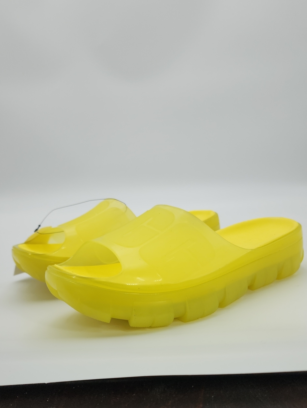 NWT UGG Jella Clear Slide Sandals – Sunny Yellow Neon Translucent Platform Sz 8